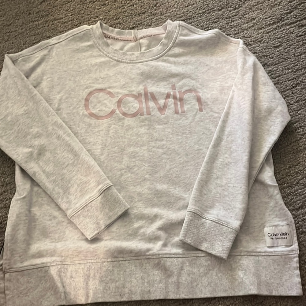 gray Calvin Klein performance crewneck